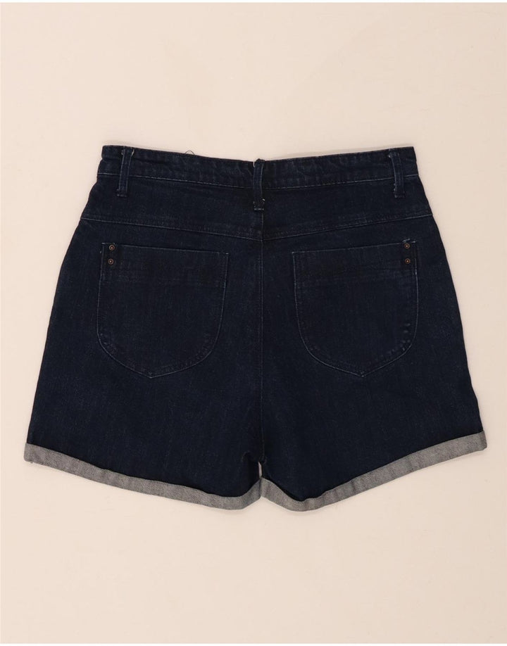 VINTAGE Womens High Rise Denim Shorts W30 Medium Navy Blue