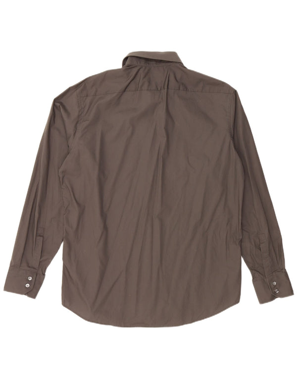 Camisa HUGO BOSS de corte regular para hombre Talla 44 17 1/2 XL Algodón gris