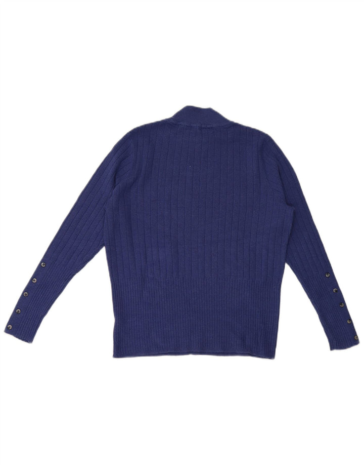 Marks & Spencer Jersey con Cuello Alto para Mujer UK 40 Azul Medio