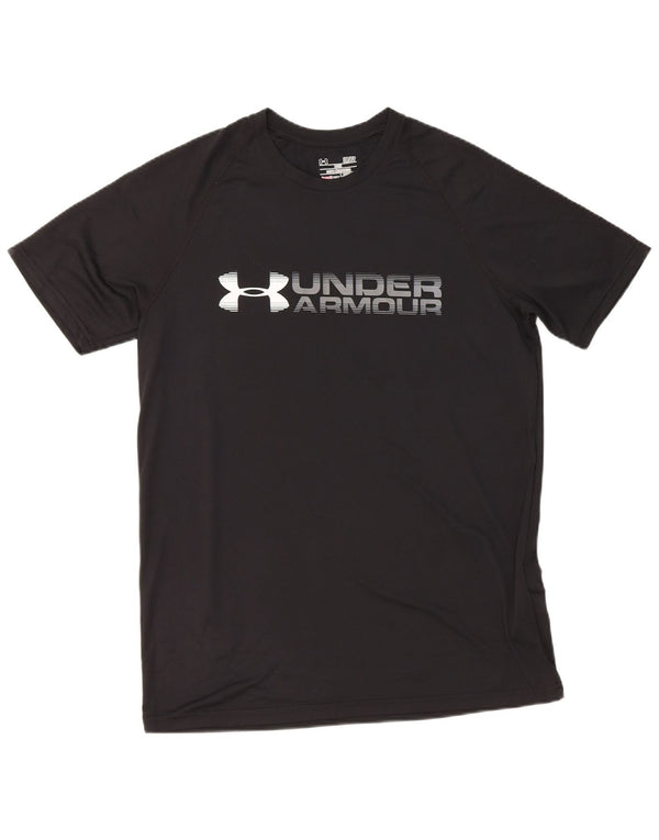 Under Armour Camiseta con gráfico Heat Gear para hombre, talla pequeña, poliéster negro
