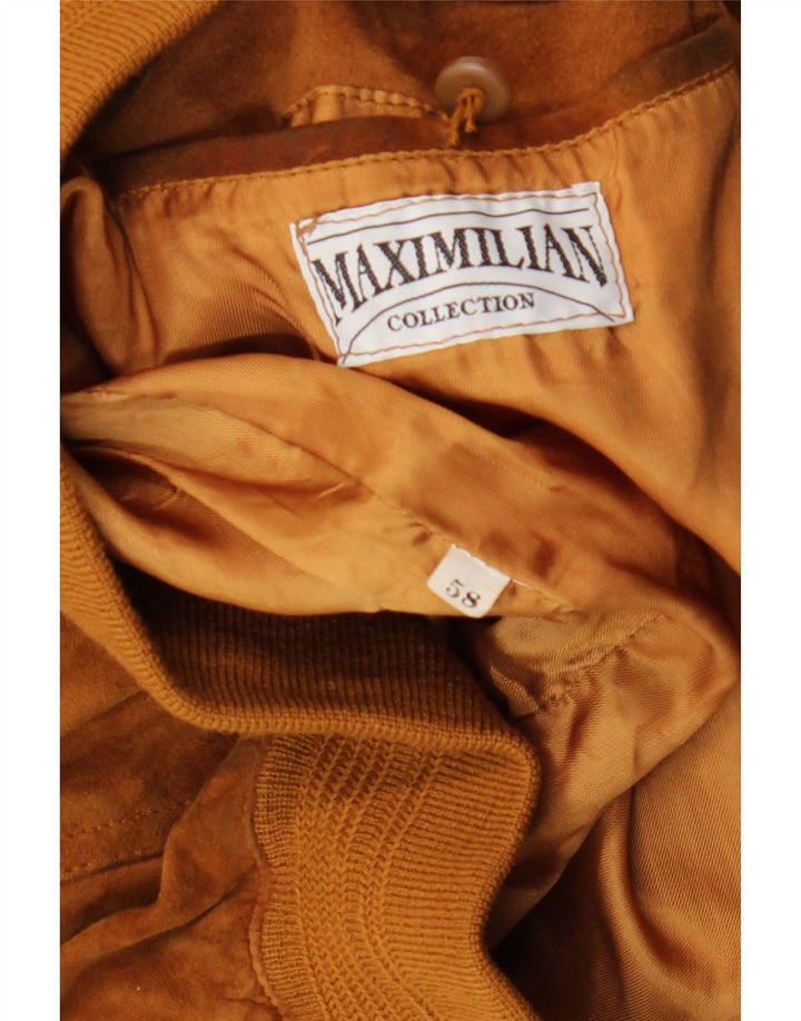 Maxi Milian Chaqueta bomber de ante para hombre IT 58 4XL Marrón