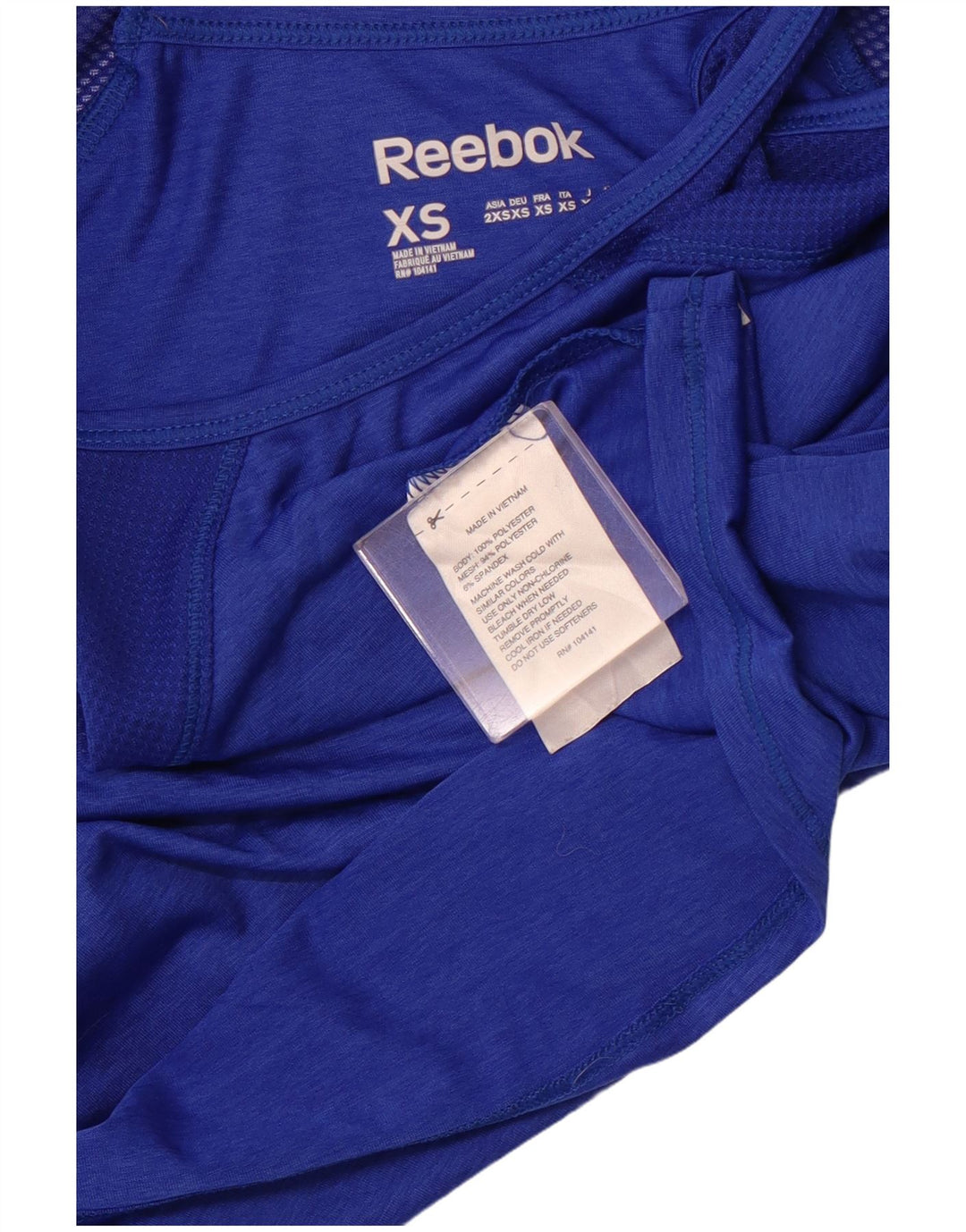 REEBOK Camiseta sin mangas para mujer UK 8 Small Azul Poliéster Deportes