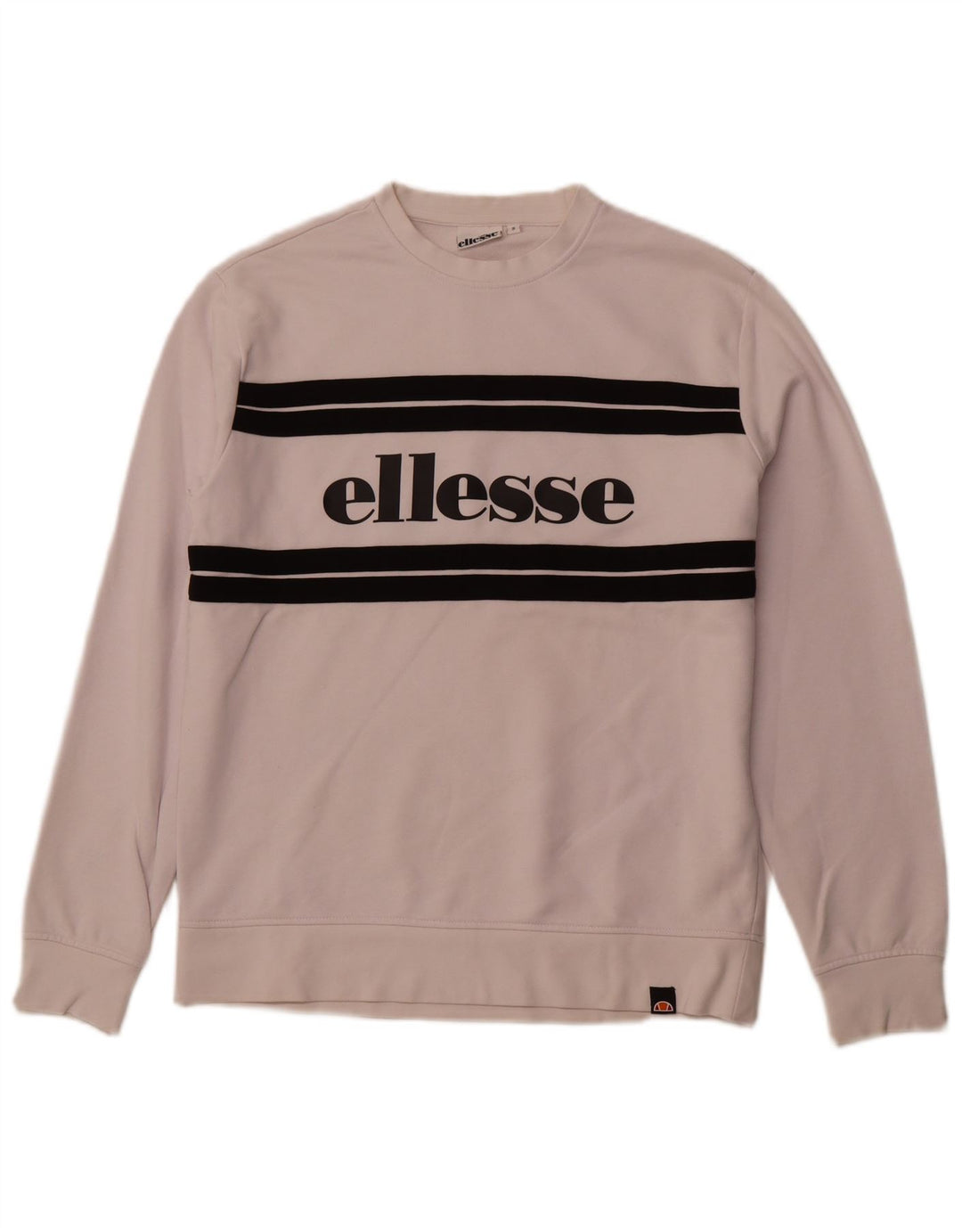 ELLESSE Hombre Sudadera Gráfica Jersey Small Blanco Colorblock Algodón
