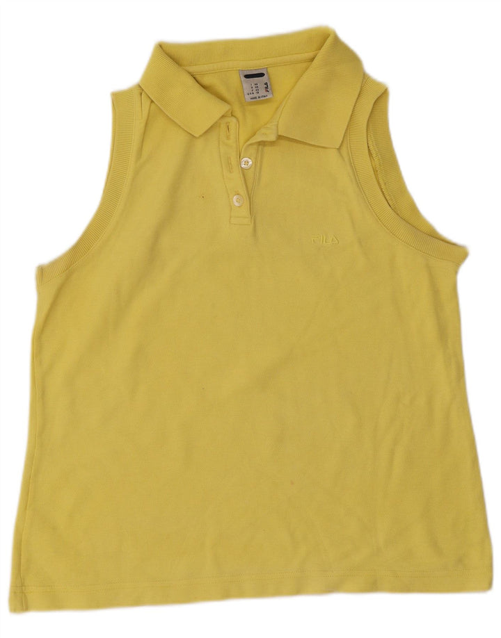Fila Polo Sin Mangas Para Mujer IT 46 Grande Amarillo