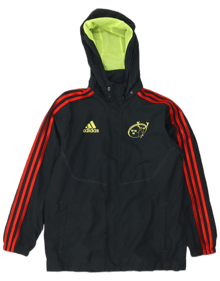 ADIDAS Boys Munster Rugby - Chándal con capucha, chaqueta superior, 11-12 años, negro