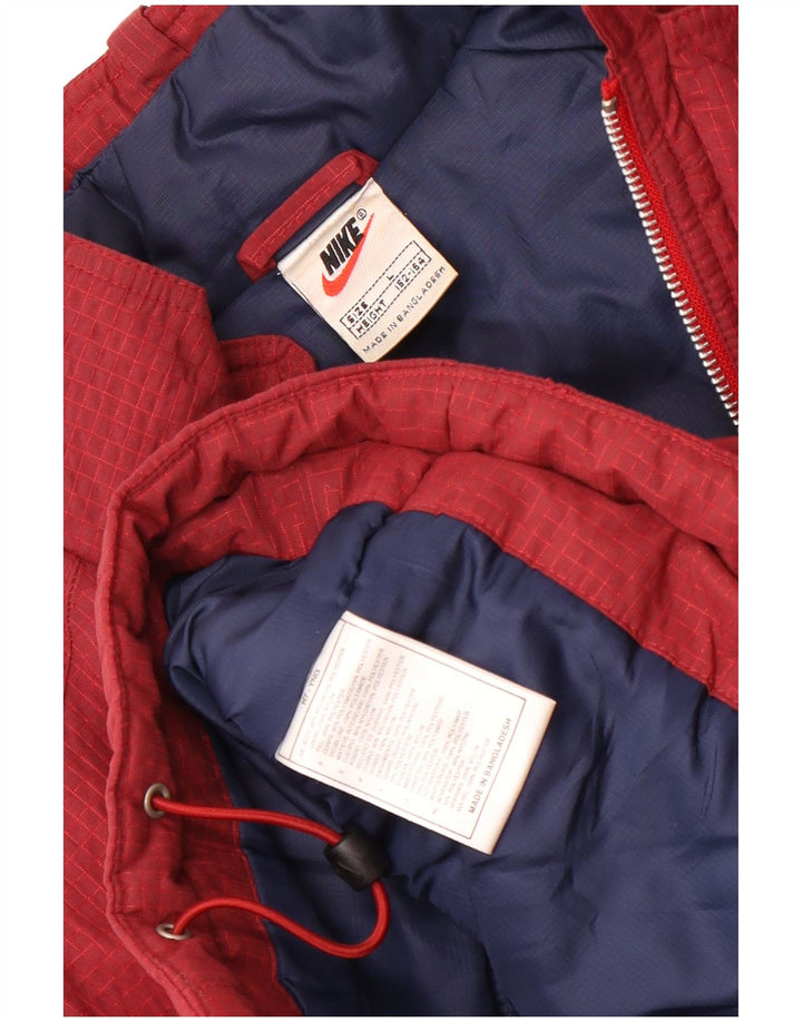Nike Chaqueta cortavientos para niños de 12 a 13 años, talla grande, nailon a cuadros color burdeos