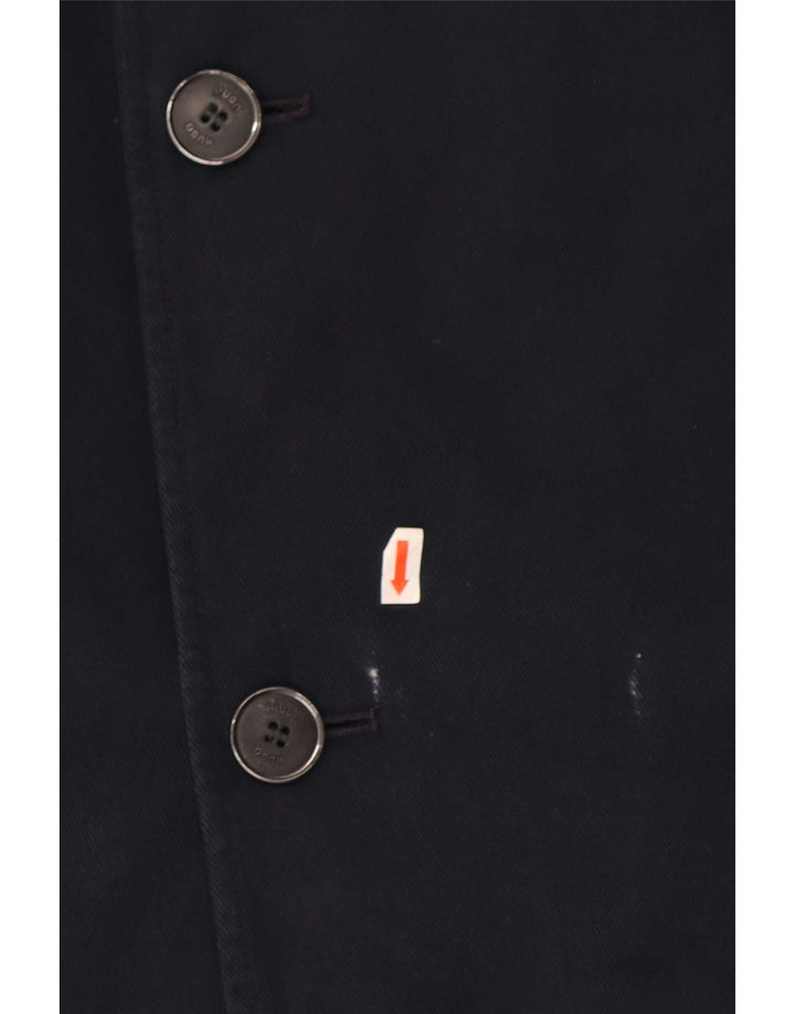 Hugo Boss Abrigo para hombre EU 52 XL Algodón azul marino