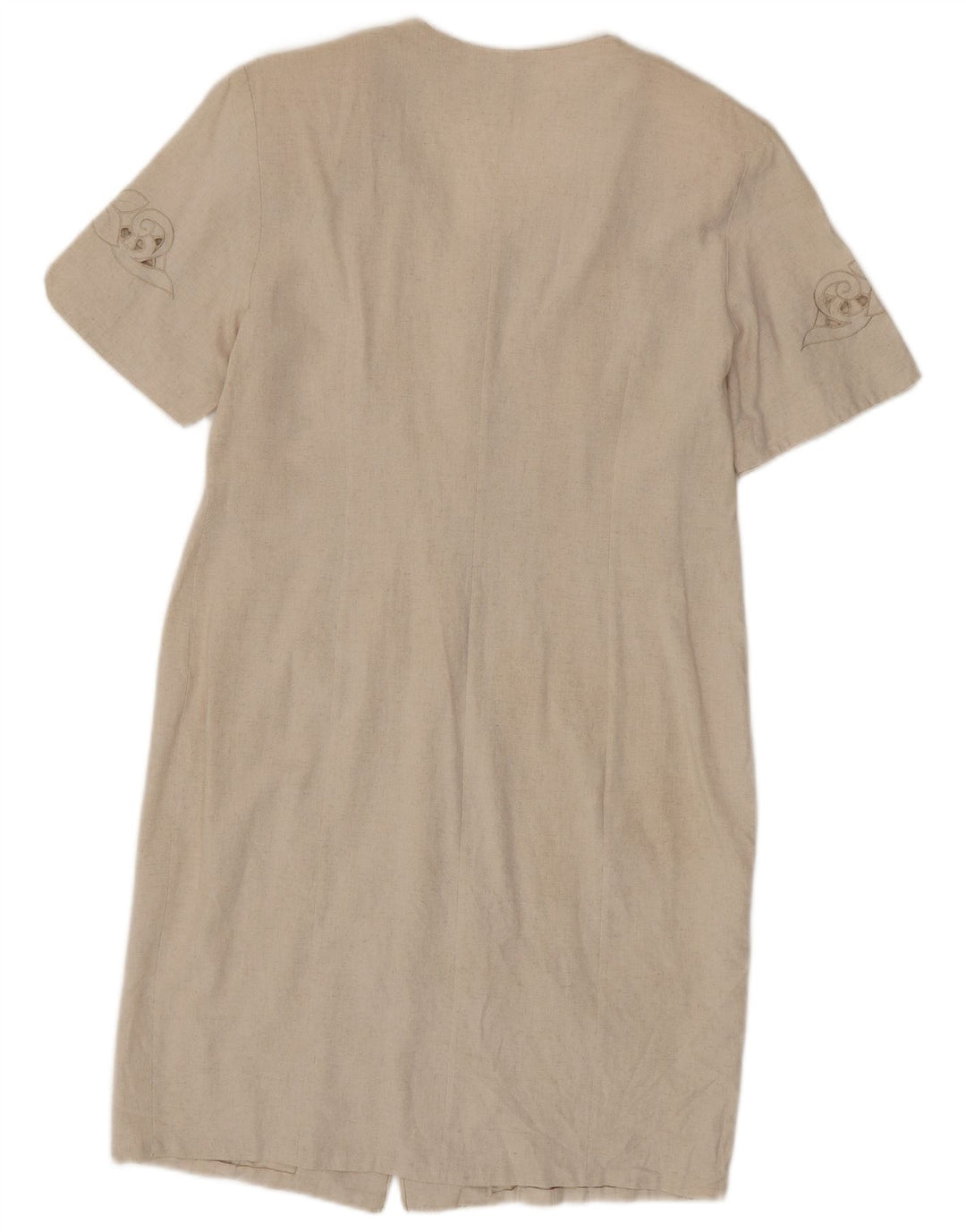 Vintage mujer camisa vestido Reino Unido 14 medio beige