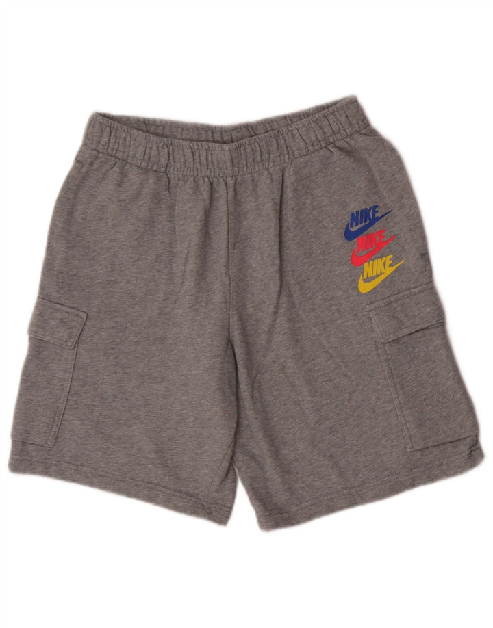 Nike - Pantalones cortos deportivos para hombre, talla pequeña, algodón gris
