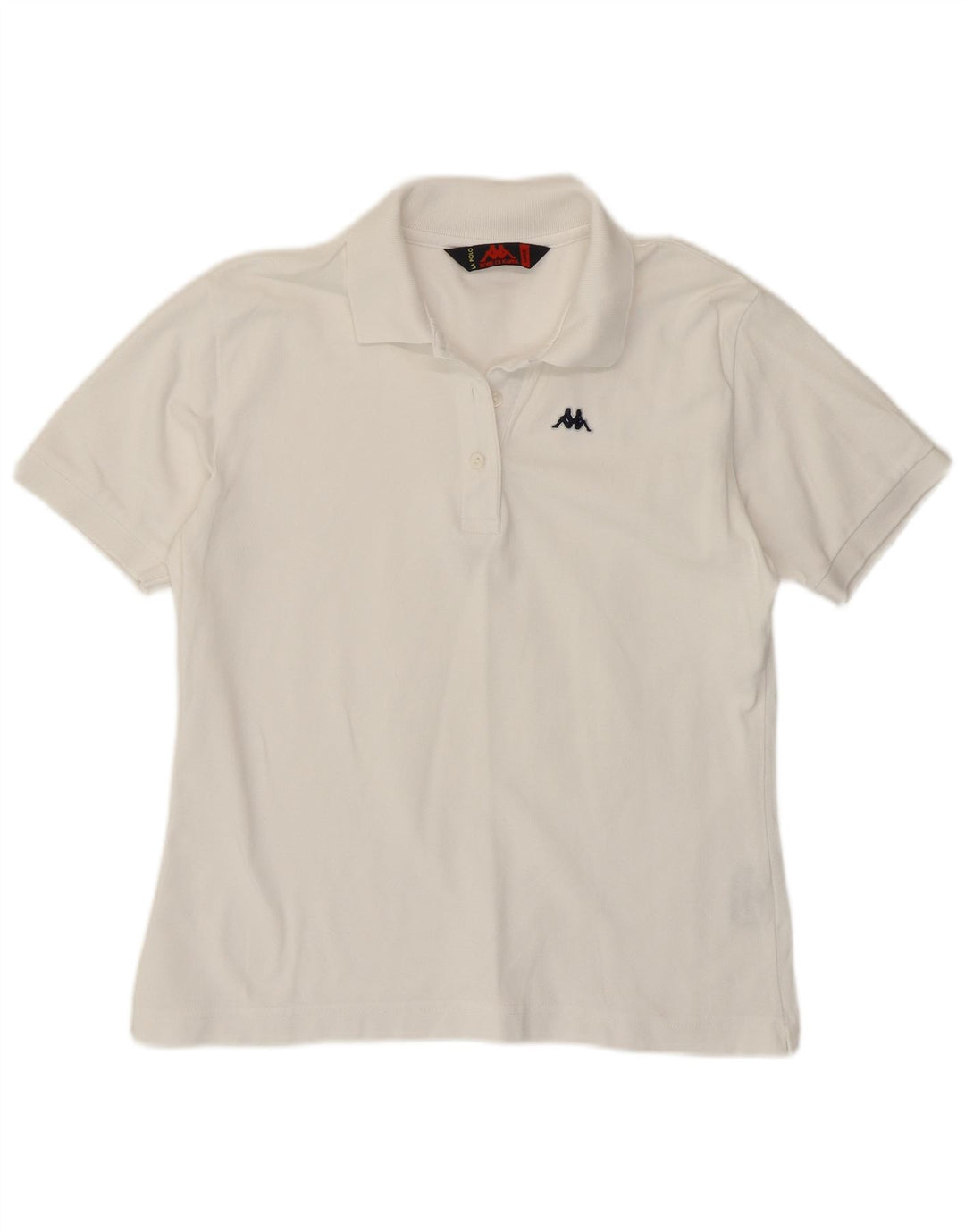 KAPPA Polo para mujer UK 44 Grande Algodón blanco