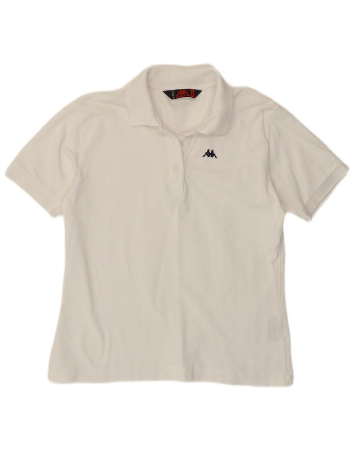 KAPPA Polo para mujer UK 44 Grande Algodón blanco