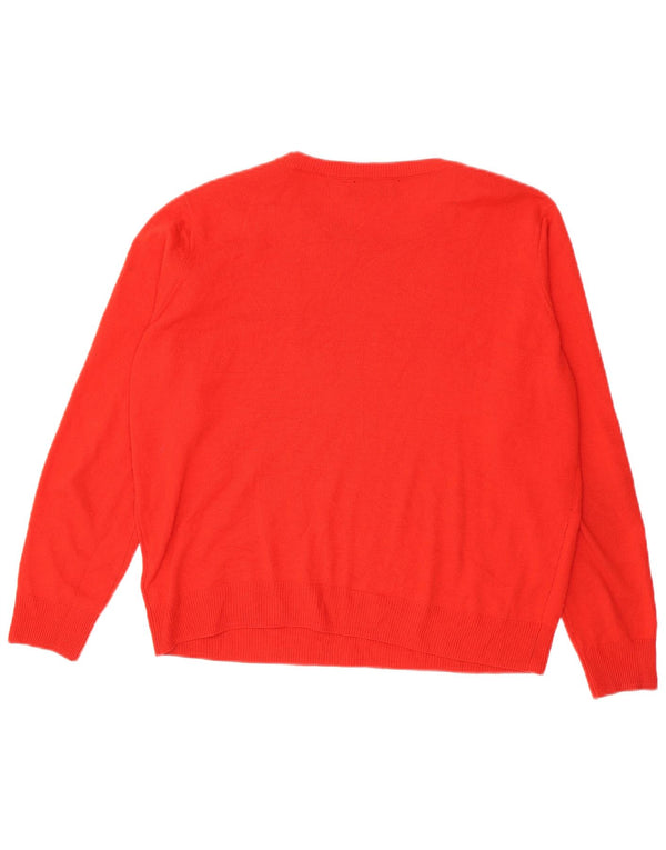 Marks & Spencer Suéter tipo jersey con cuello barco para mujer UK 46 Grande Rojo