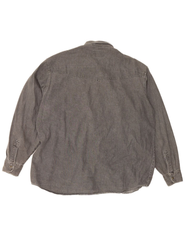 Camisa Vintage Hombre XL Algodón Gris