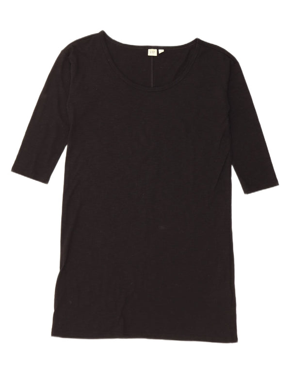 Gap Vestido tipo camiseta de manga 3/4 para mujer UK 10 Small Poliéster negro