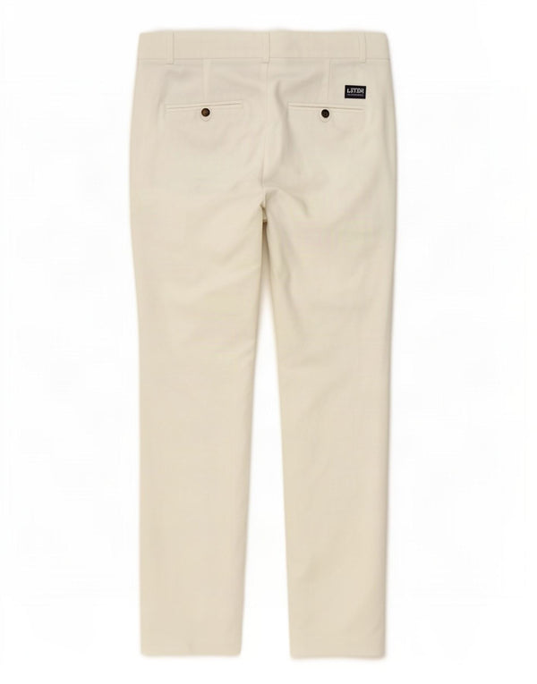 Zara Pantalón Chino Slim Para Mujer EU 34 2XS W24 L28 Algodón Blanco