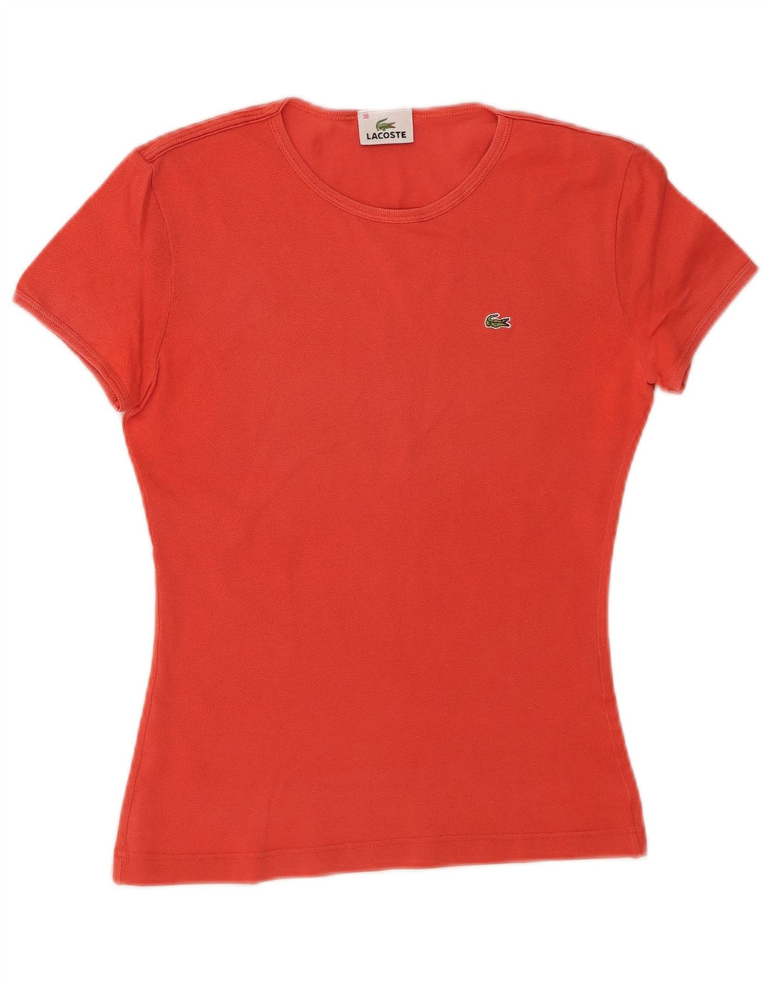 Camiseta Lacoste Mujer Top Talla 38 Mediana Naranja Algodón