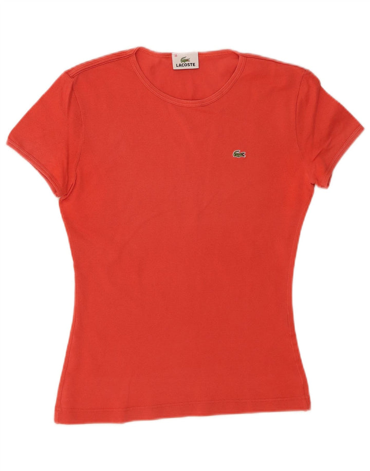 Camiseta Lacoste Mujer Top Talla 38 Mediana Naranja Algodón
