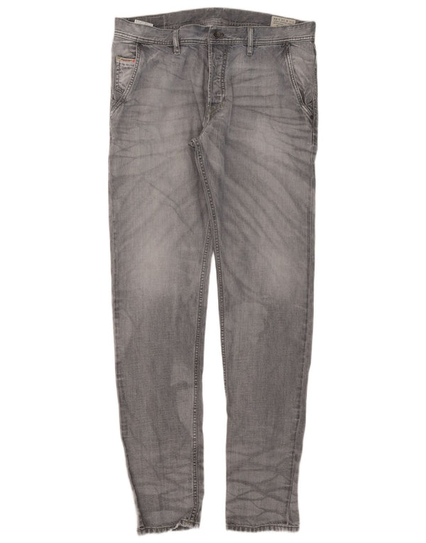 Diesel Hombre Kakee Carrot Slim Jeans W34 L34 Algodón Gris