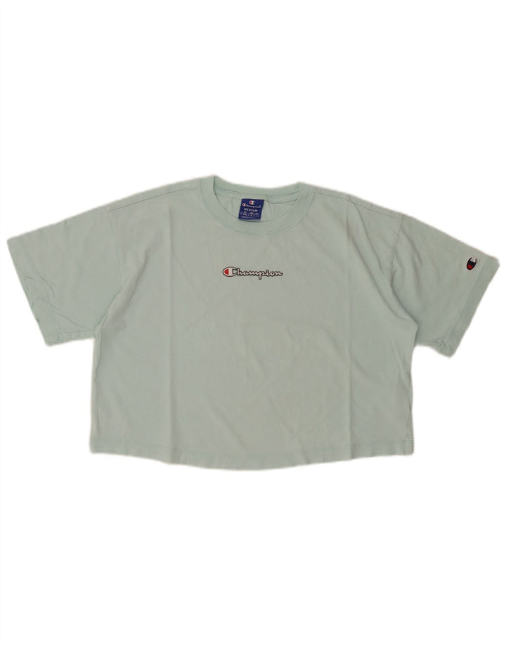 CHAMPION Camiseta corta con gráfico para mujer UK 40 Algodón turquesa mediano