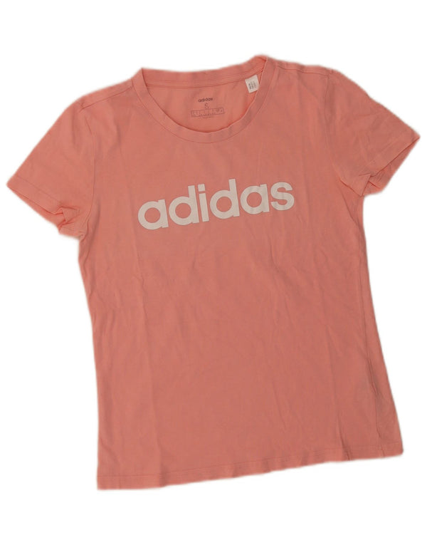 Adidas Camiseta gráfica para mujer Top UK 8/10 Small Pink Cotton