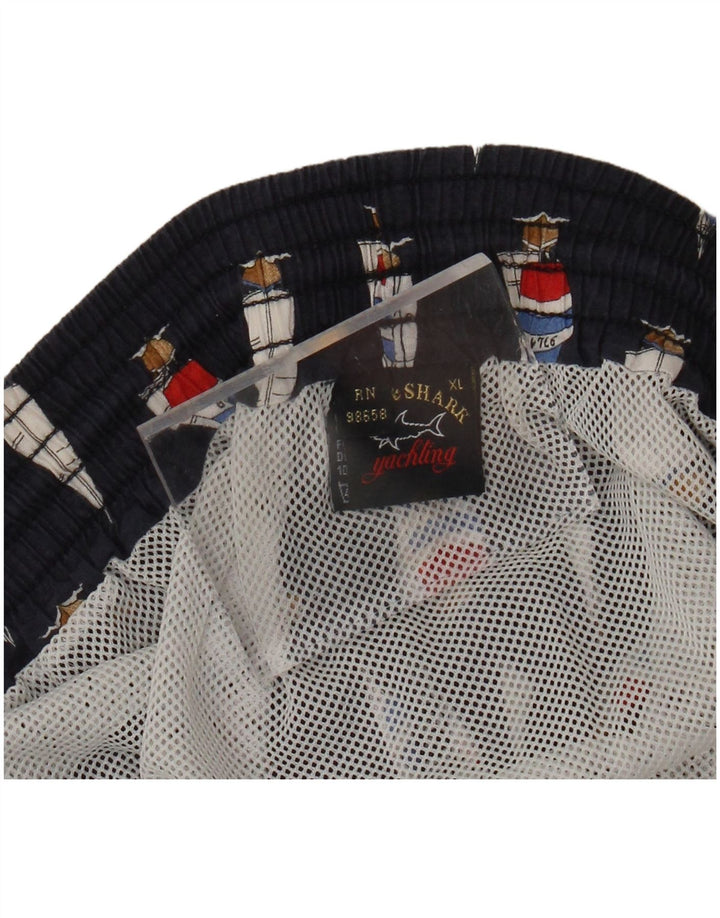 PAUL & SHARK Pantalones cortos deportivos gráficos para hombre XL Algodón azul marino