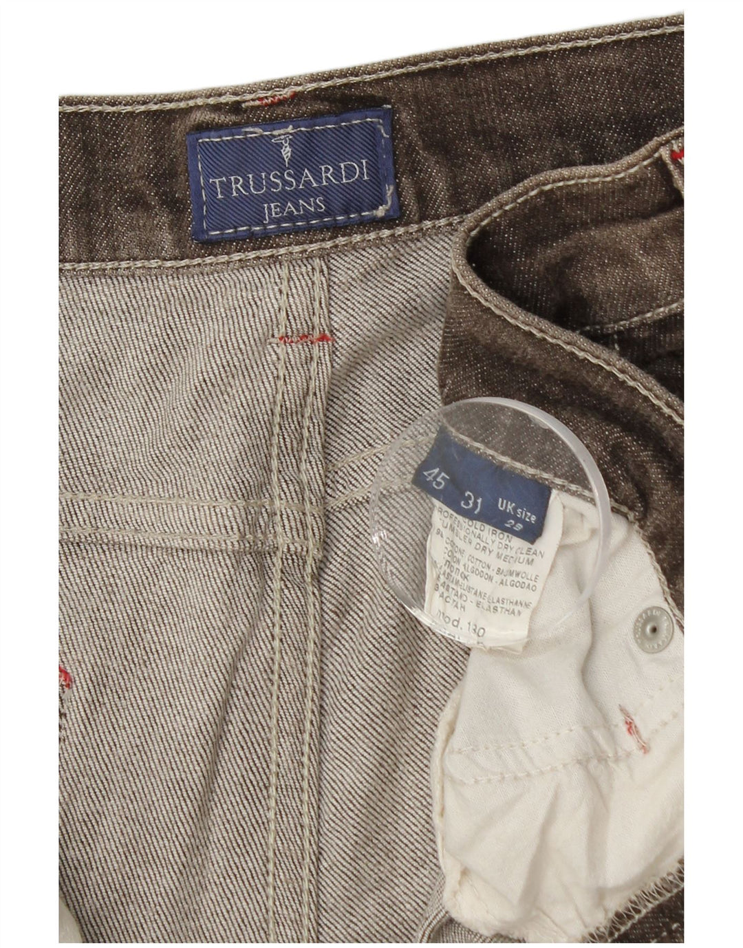 TRUSSARDI Vaqueros rectos para hombre W29 L31 Algodón marrón