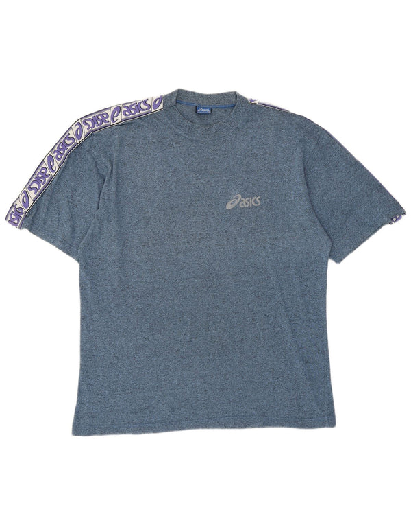 Asics - Camiseta gráfica para hombre, talla grande, color azul, algodón