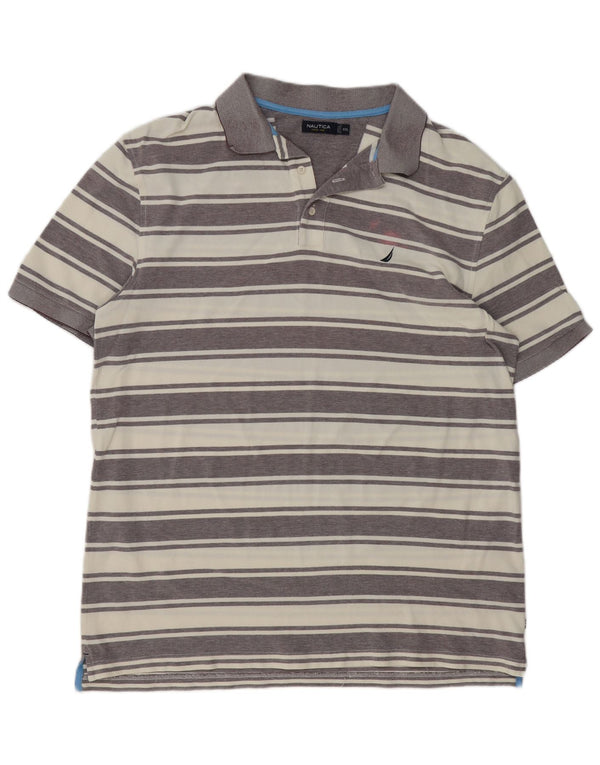 NAUTICA Polo Hombre 2XL Algodón Rayas Gris