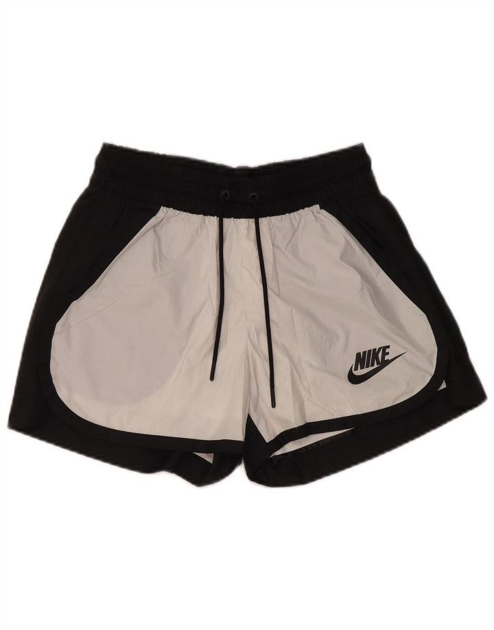 NIKE Pantalones cortos deportivos para mujer UK 6 XS Negro Colorblock Poliéster