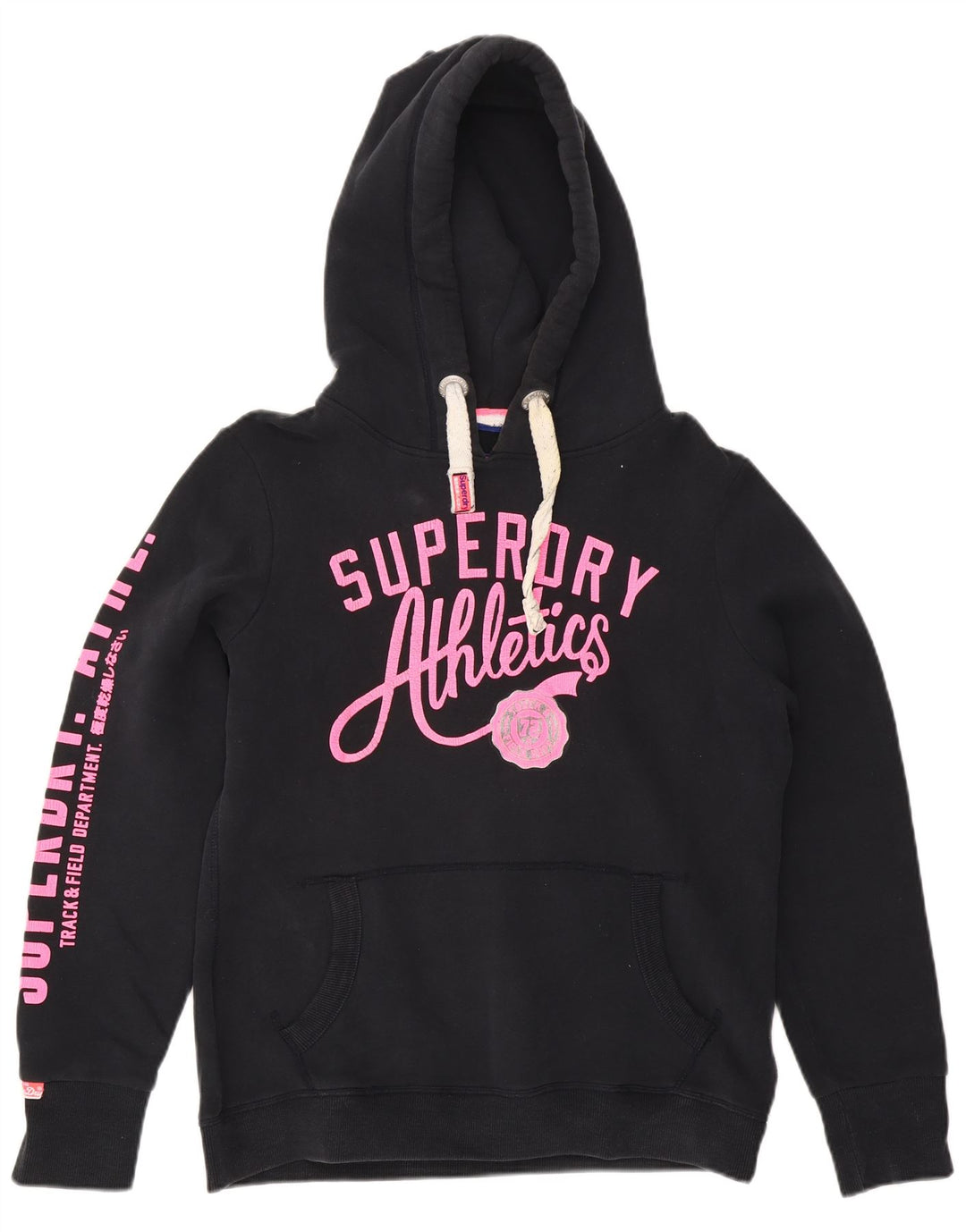 SUPERDRY Jersey con capucha gráfica para mujer UK 40 XL Algodón negro