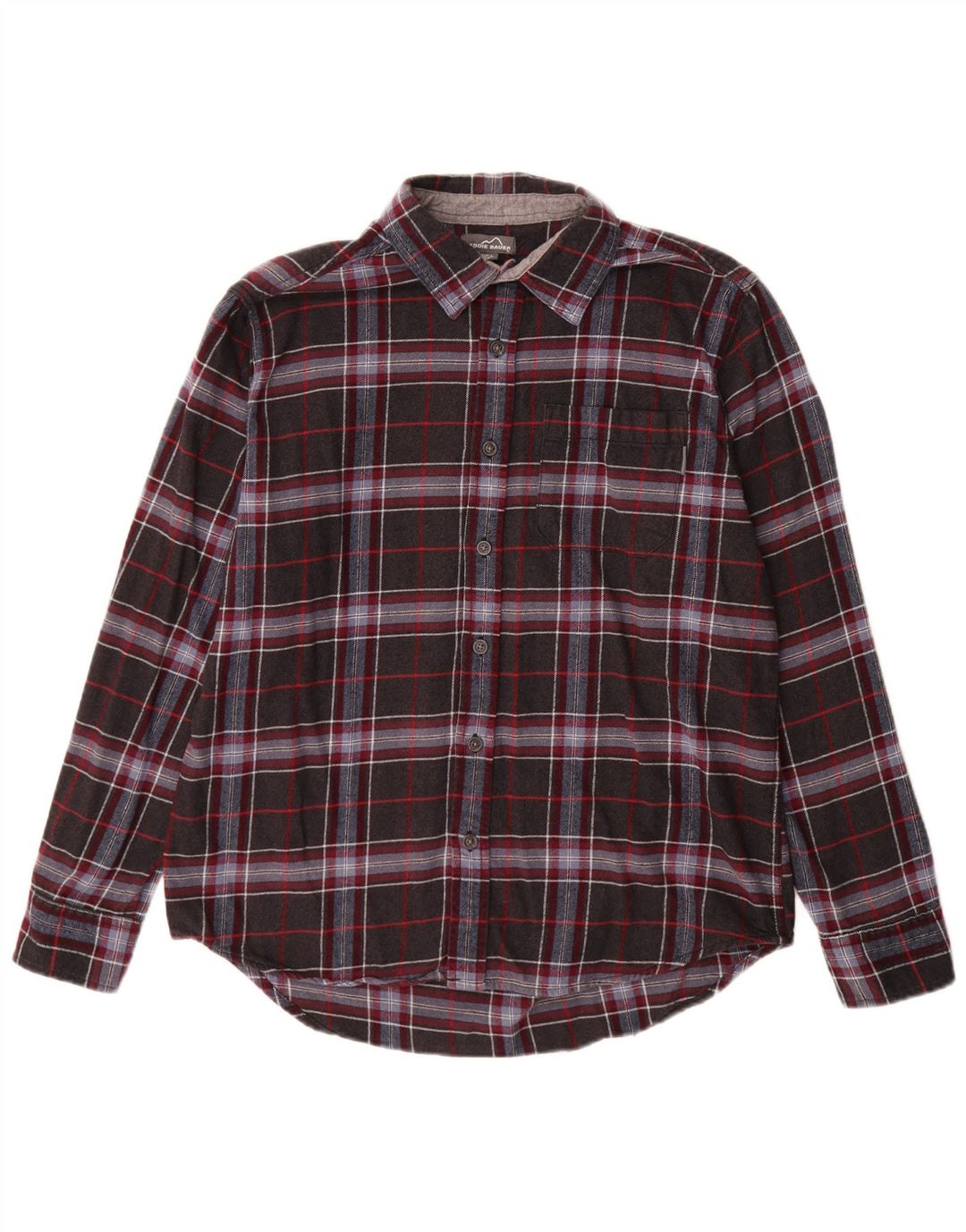 Eddie Bauer Camisa de franela para hombre Algodón a cuadros gris grande