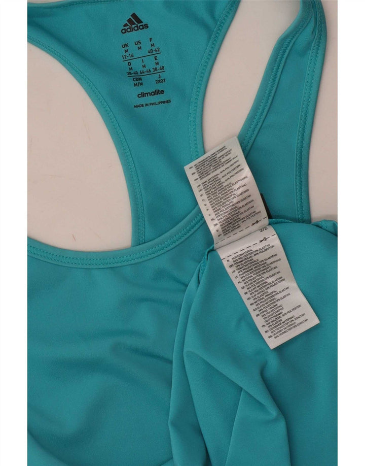Adidas Mujer Climalite Chaleco Top UK 12/14 Medio Azul Poliéster