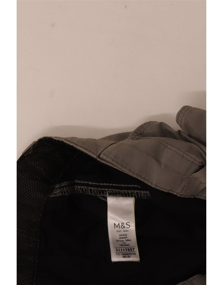 Marks & Spencer Pantalones cortos tipo cargo para hombre W36 Algodón gris grande