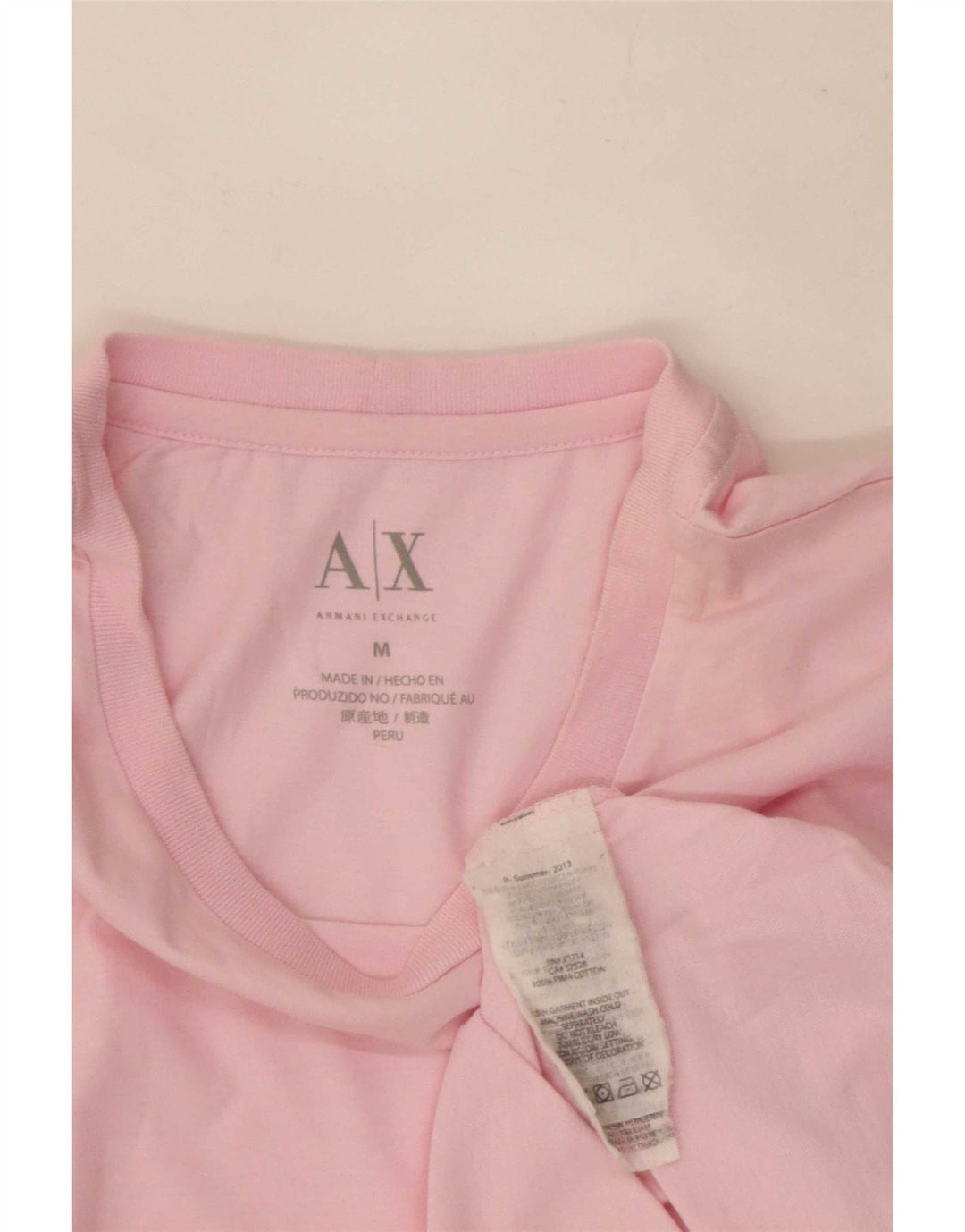 Camiseta Armani Exchange Hombre Top Rosa Medio Algodón