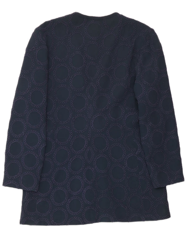 Gai Mattiolo Chaqueta tipo blazer con lazo frontal para mujer IT 50 XL Azul marino geométrico