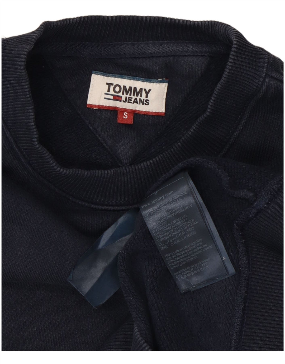 Tommy Hilfiger Hombre Sudadera Jumper Small Azul Marino Algodón
