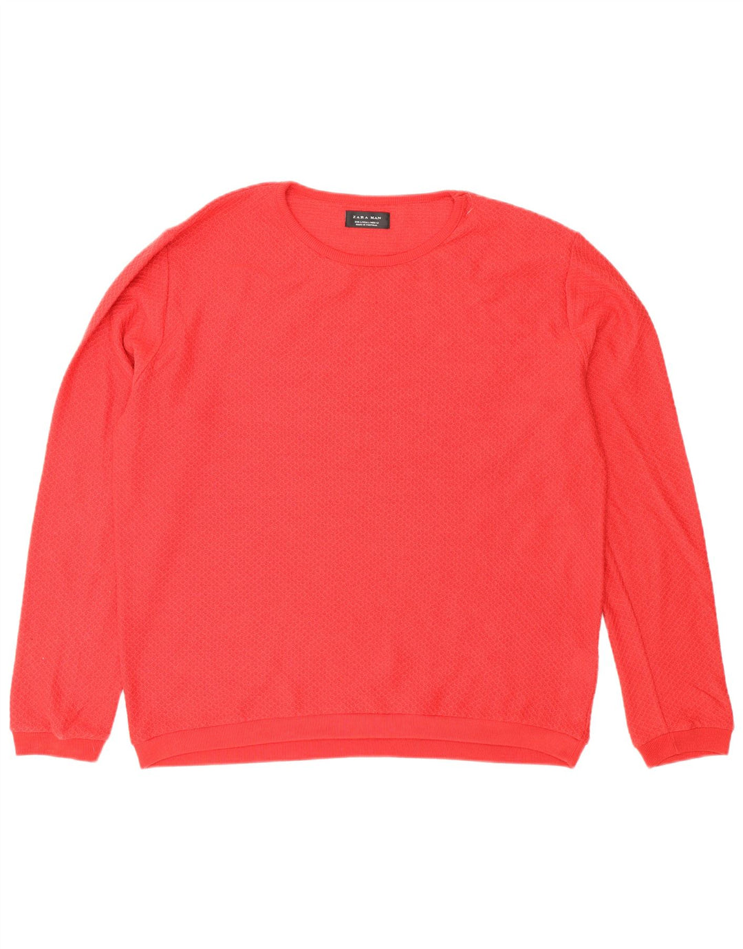 Zara Hombre Jersey Cuello Redondo Jersey Grande Poliéster Rojo