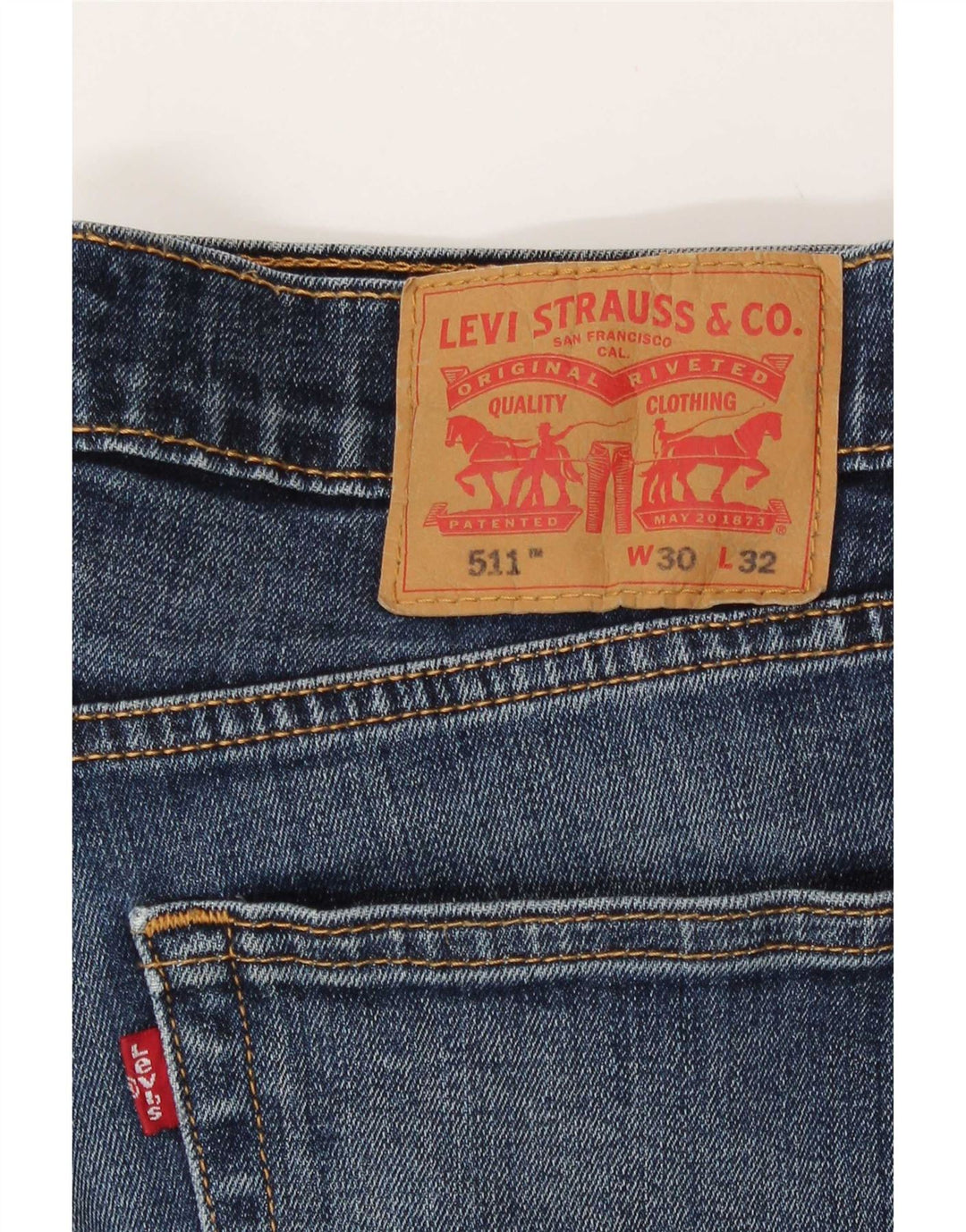 Levi's Hombre 511 Vaqueros Slim Desgastados W30 L29 Algodón Azul