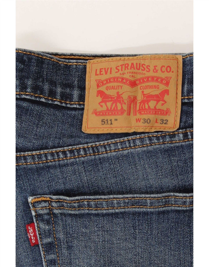 Levi's Hombre 511 Vaqueros Slim Desgastados W30 L29 Algodón Azul