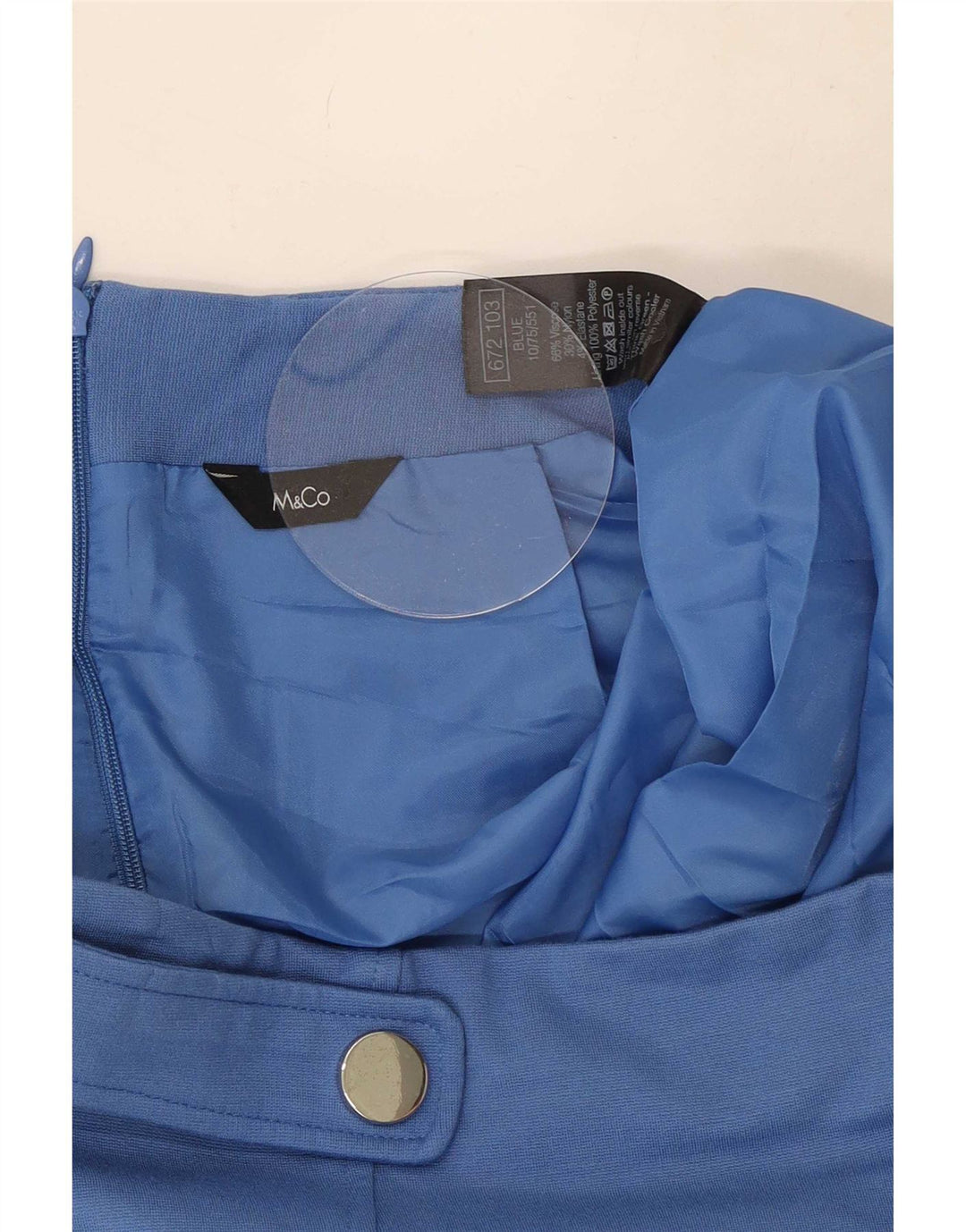 M&Co Falda recta para mujer UK 12 Medium W30 Viscosa azul