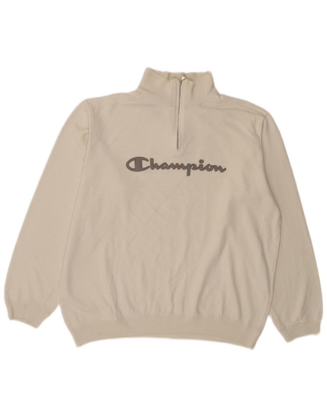 Champion Sudadera Con Cuello Y Cremallera Gráfica Para Hombre Jersey Grande De Algodón Blanco