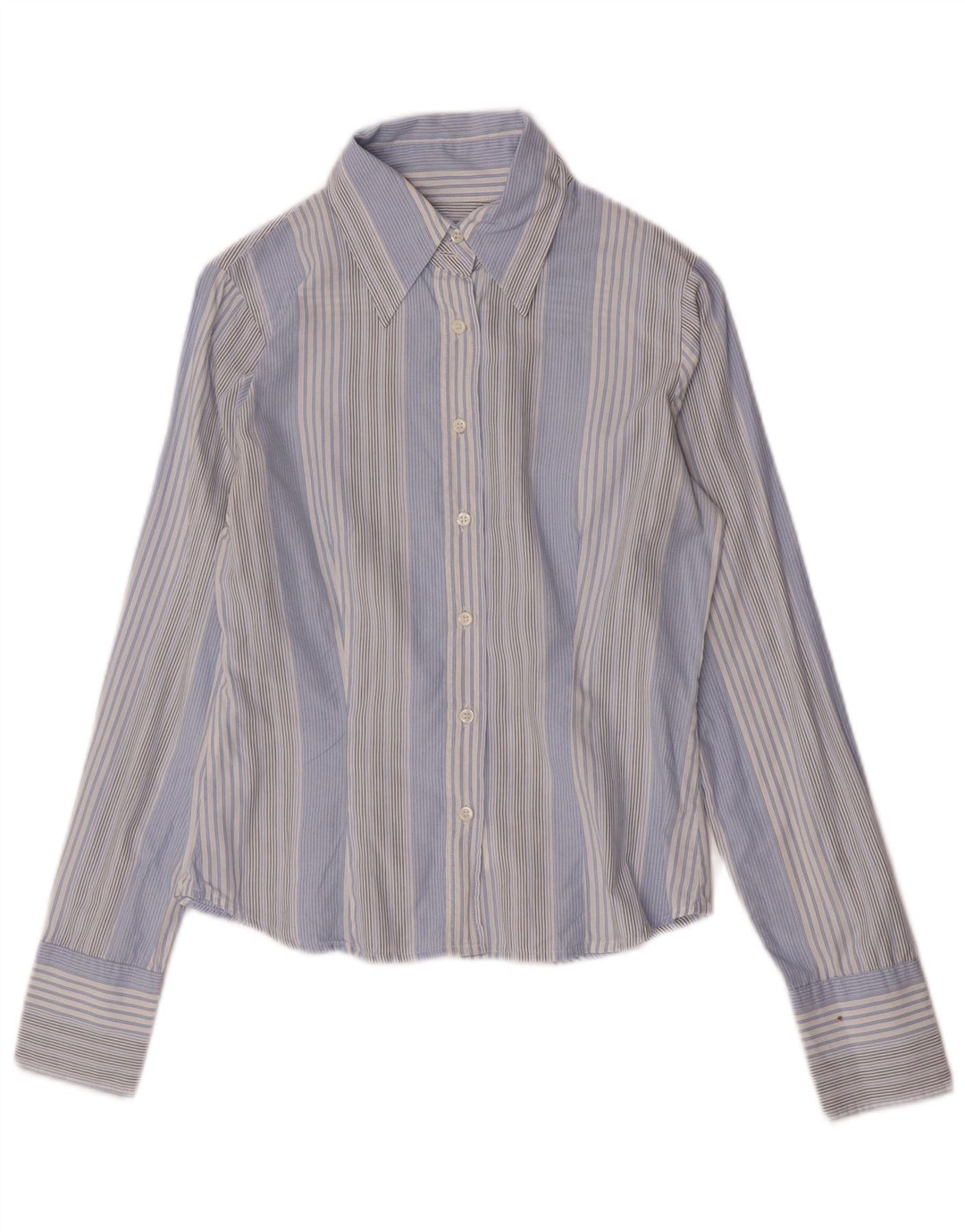 Sisley Camisa para mujer UK 10 Small Algodón a rayas azules