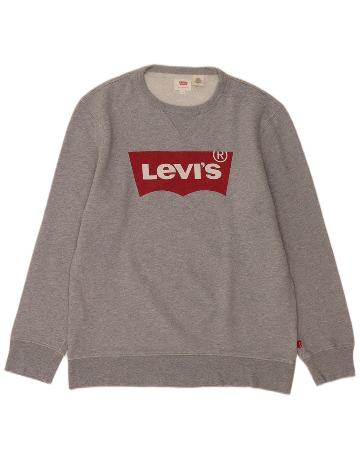 Levi's Hombre Sudadera Gráfica Jersey De Algodón Gris Medio