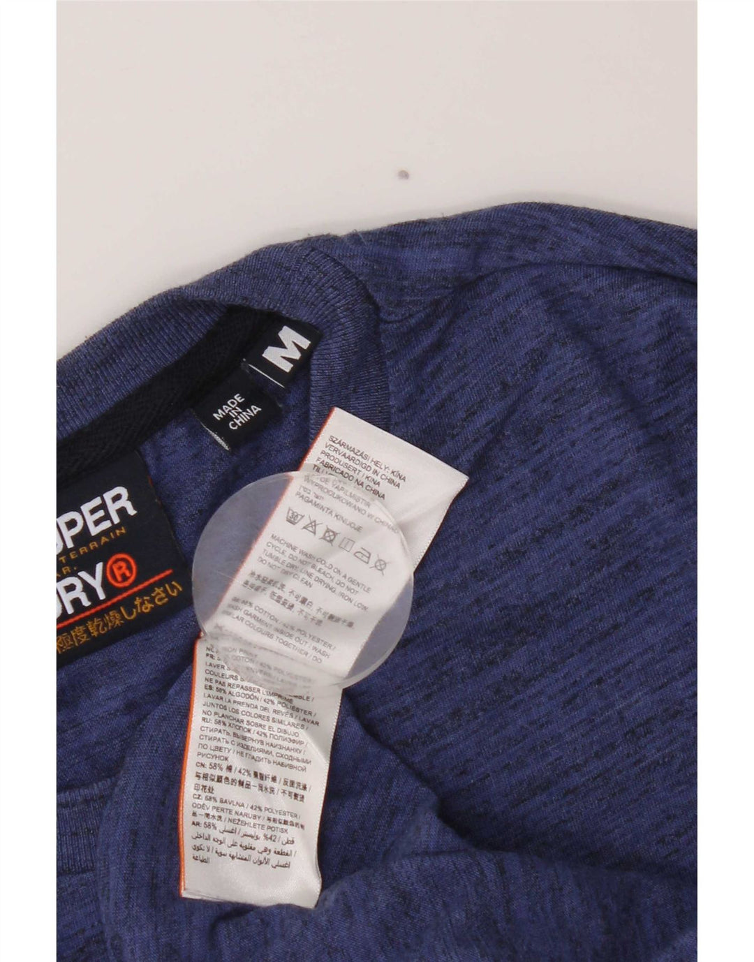 Superdry Camiseta con gráfico regular de algodón moteado en azul medio para hombre