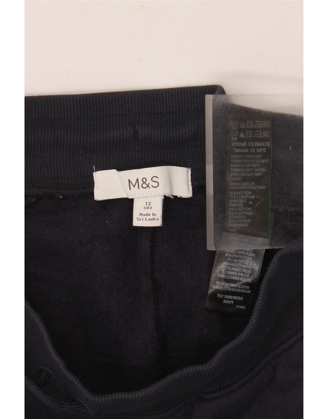 MARKS & SPENCER Pantalones de chándal para mujer UK 12 Medium Azul marino Algodón