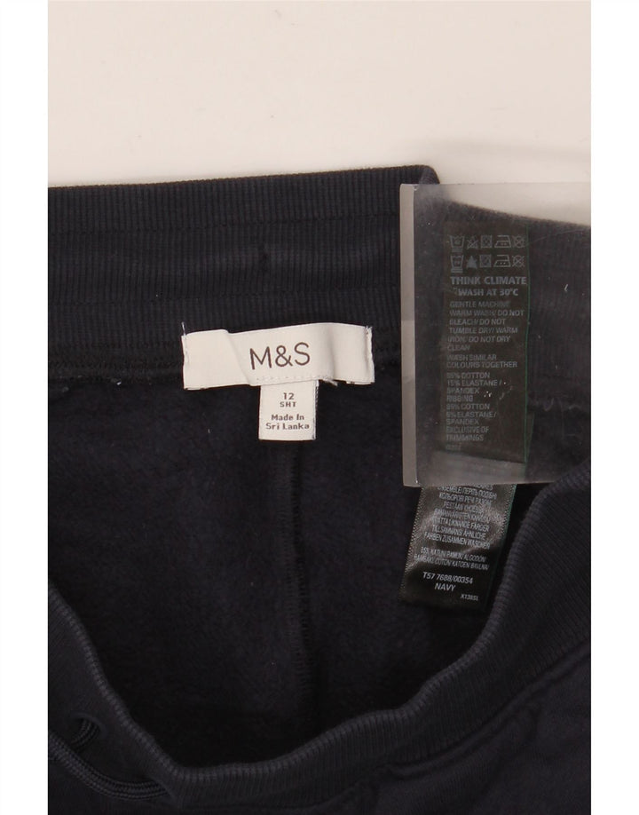 MARKS & SPENCER Pantalones de chándal para mujer UK 12 Medium Azul marino Algodón