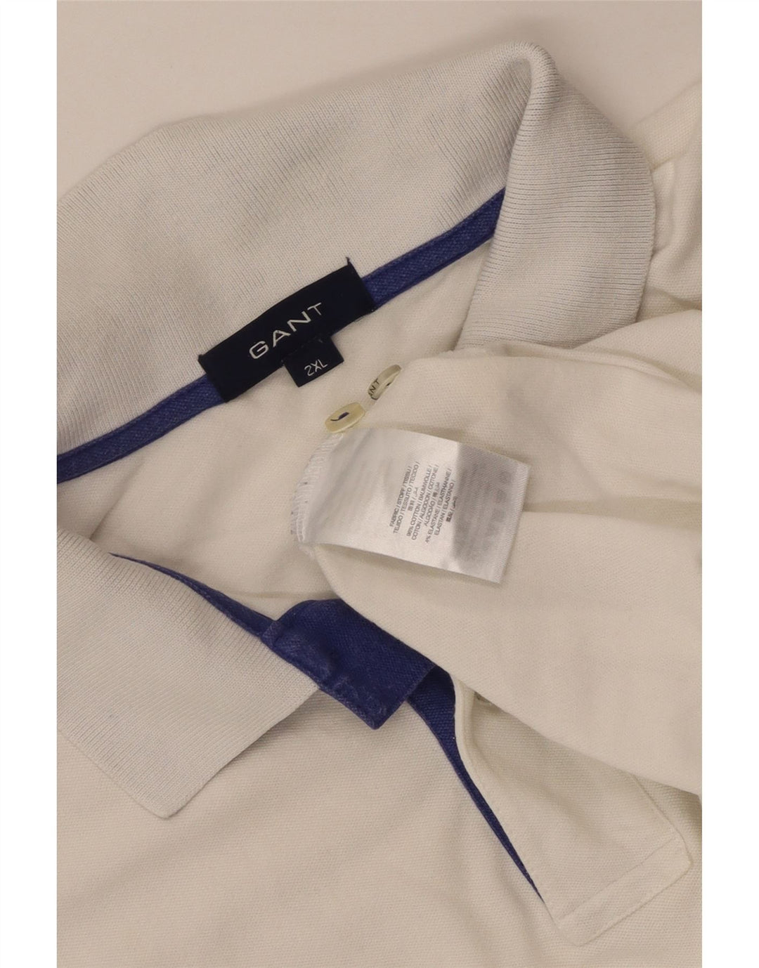 Gant Polo Hombre 2XL Algodón Blanco Clásico