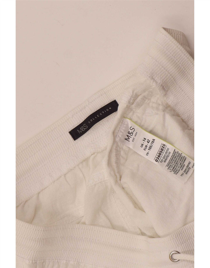 Marks & Spencer Pantalones cortos para mujer UK 40 Large W32 Lino blanco