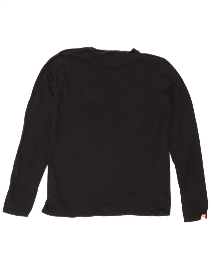 Superdry Hombre Top Manga Larga Grande Algodón Negro