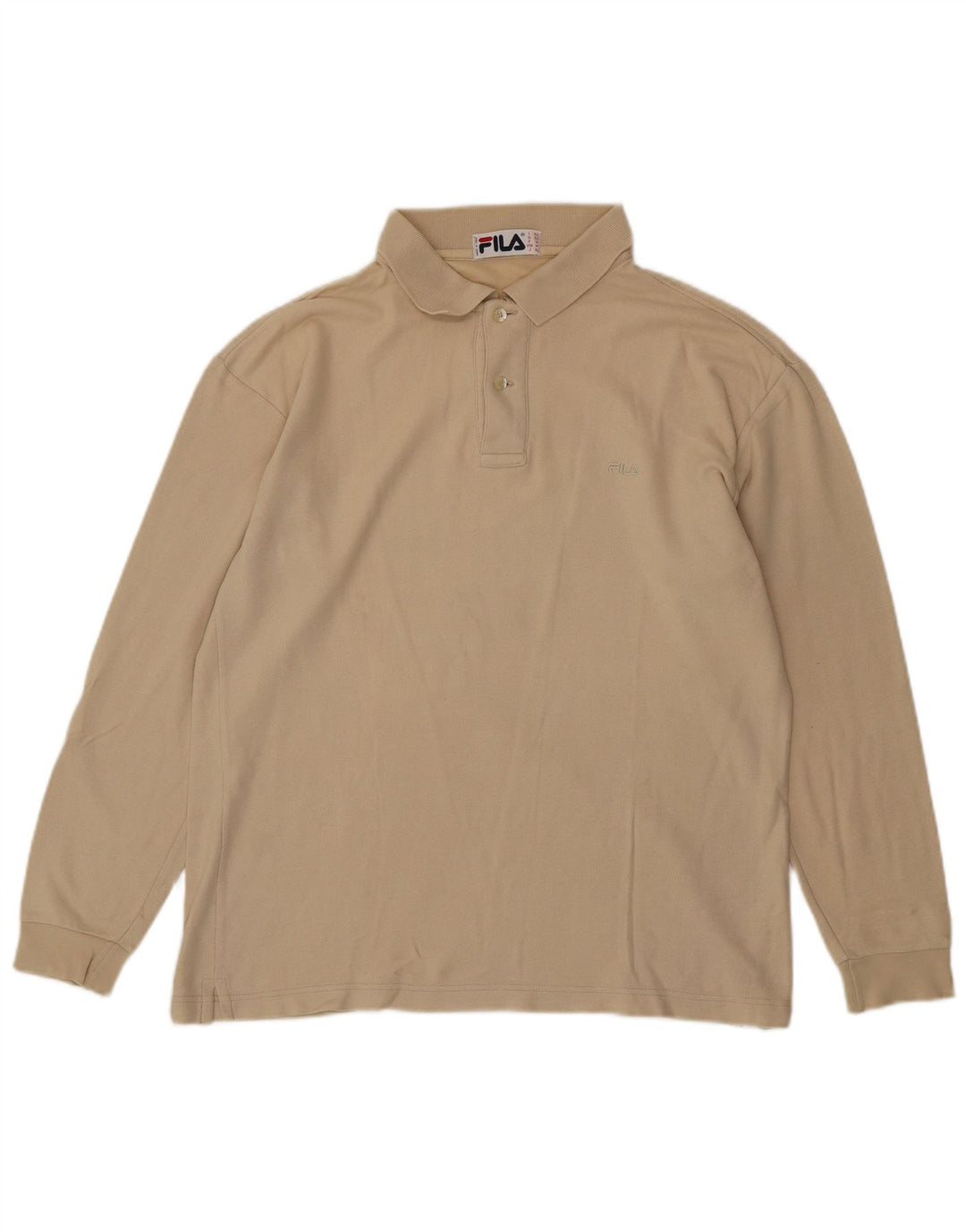 FILA Polo de manga larga para hombre IT 50 Medium Beige